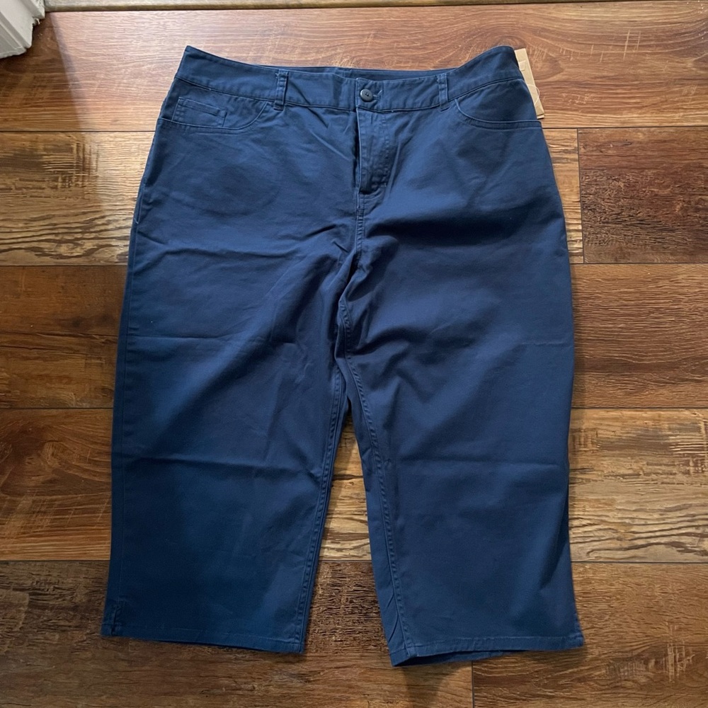 Coldwater Creek. NWT. Size 16P. Navy blue cropped jeans.